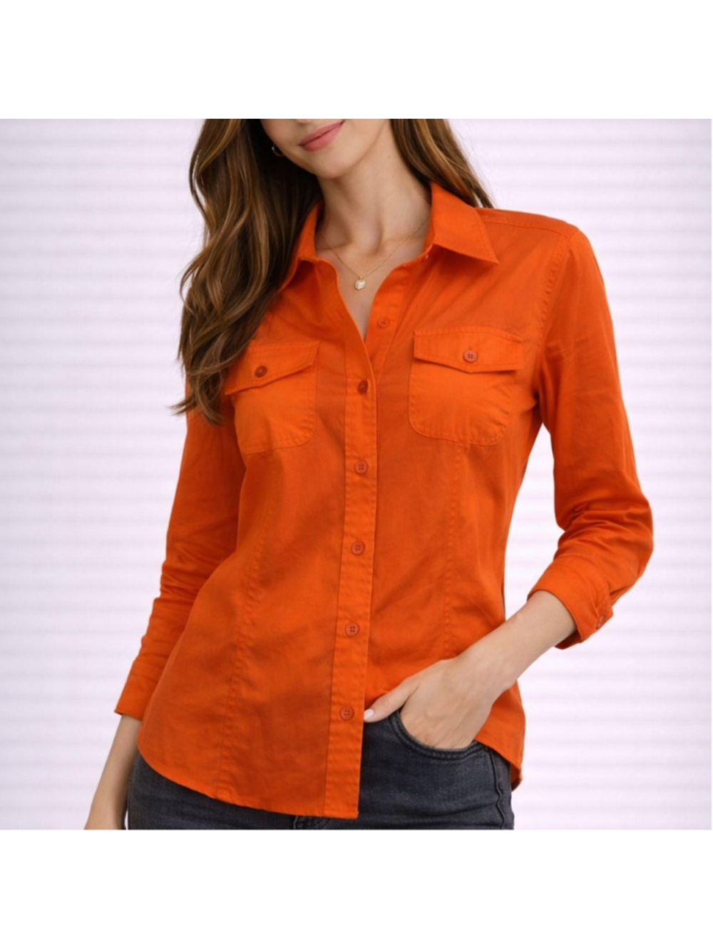 Ellen Tracy Orange Blouse